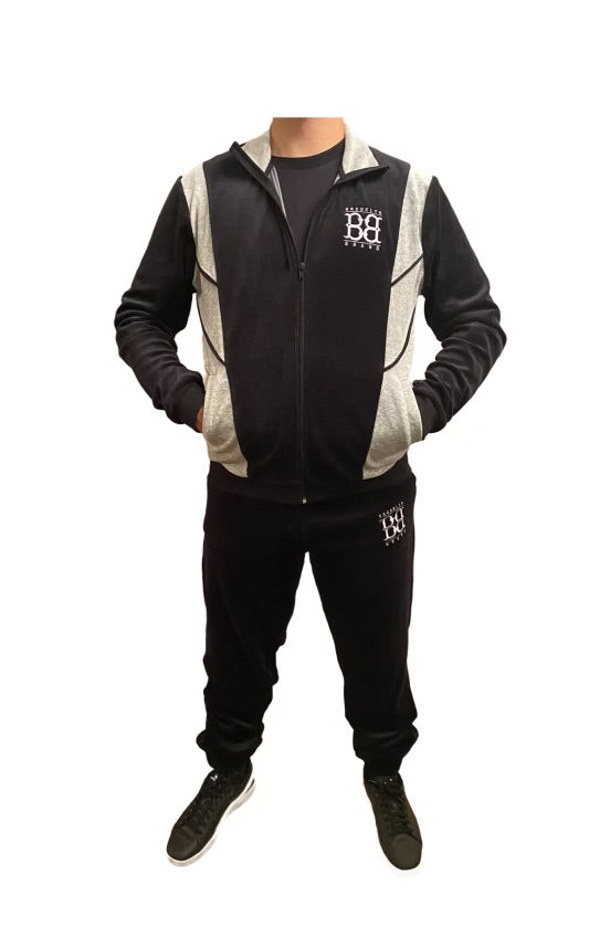 Brooklyn Brand Sweatsuit Velour two-tone black and grey – My Store