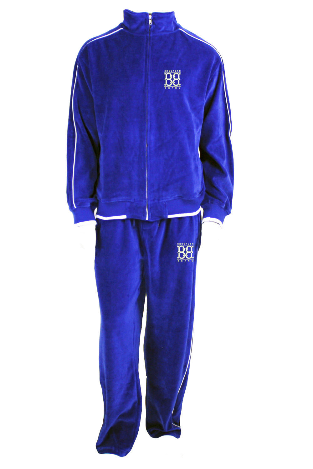 Brooklyn Brand Sweatsuit Velour (Royal Blue )Zippered Jacket S