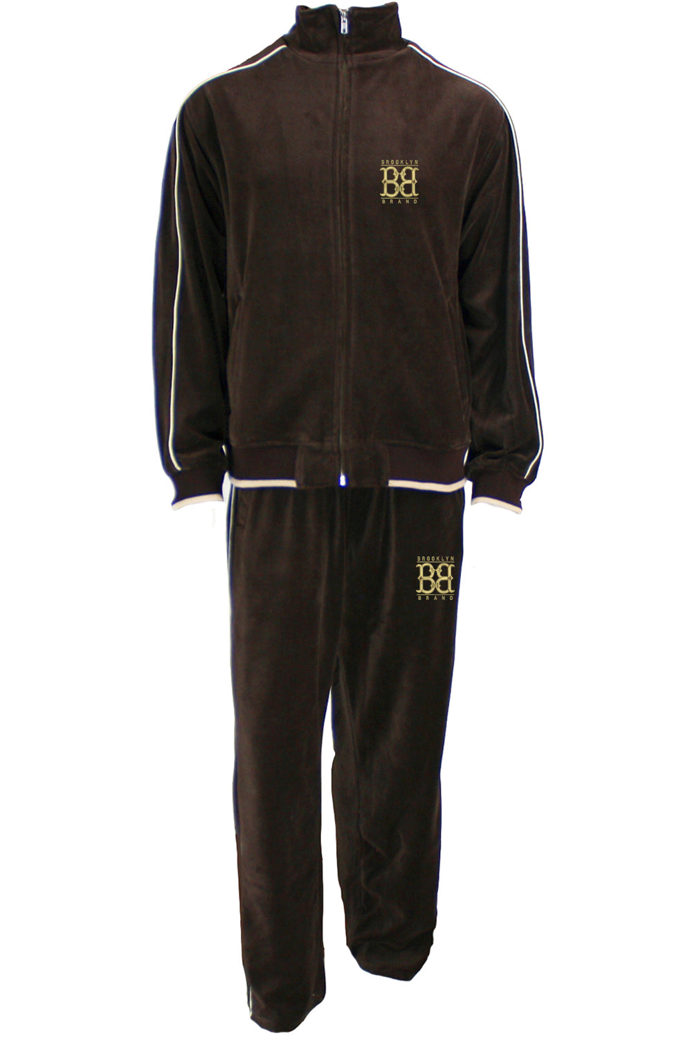 Brooklyn Brand Sweatsuit Velour Zippered Jacket