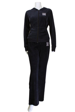 Image of Brooklyn Brand Sweatsuit Velour Woman's Zippered Jacket and Pants Pockets