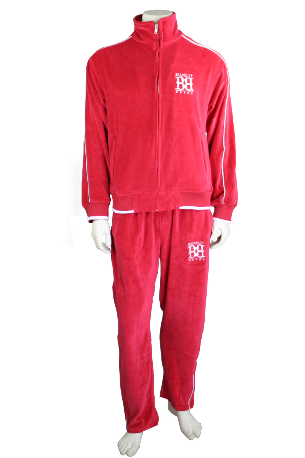 Brooklyn Brand Sweatsuit Velour Zippered Jacket