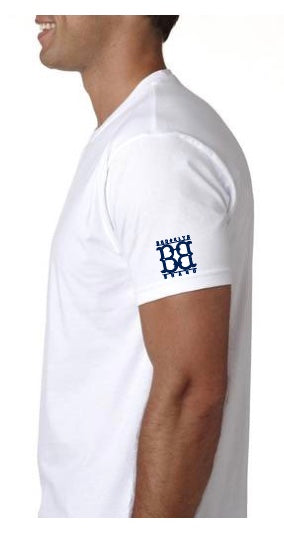 BB Brand Men’s White Tee with Blue lettering