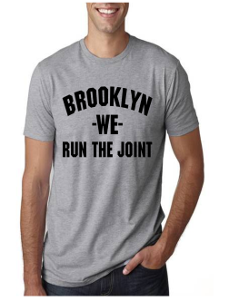Image of Brooklyn We Run The Joint Tee (Grey) Black Ink