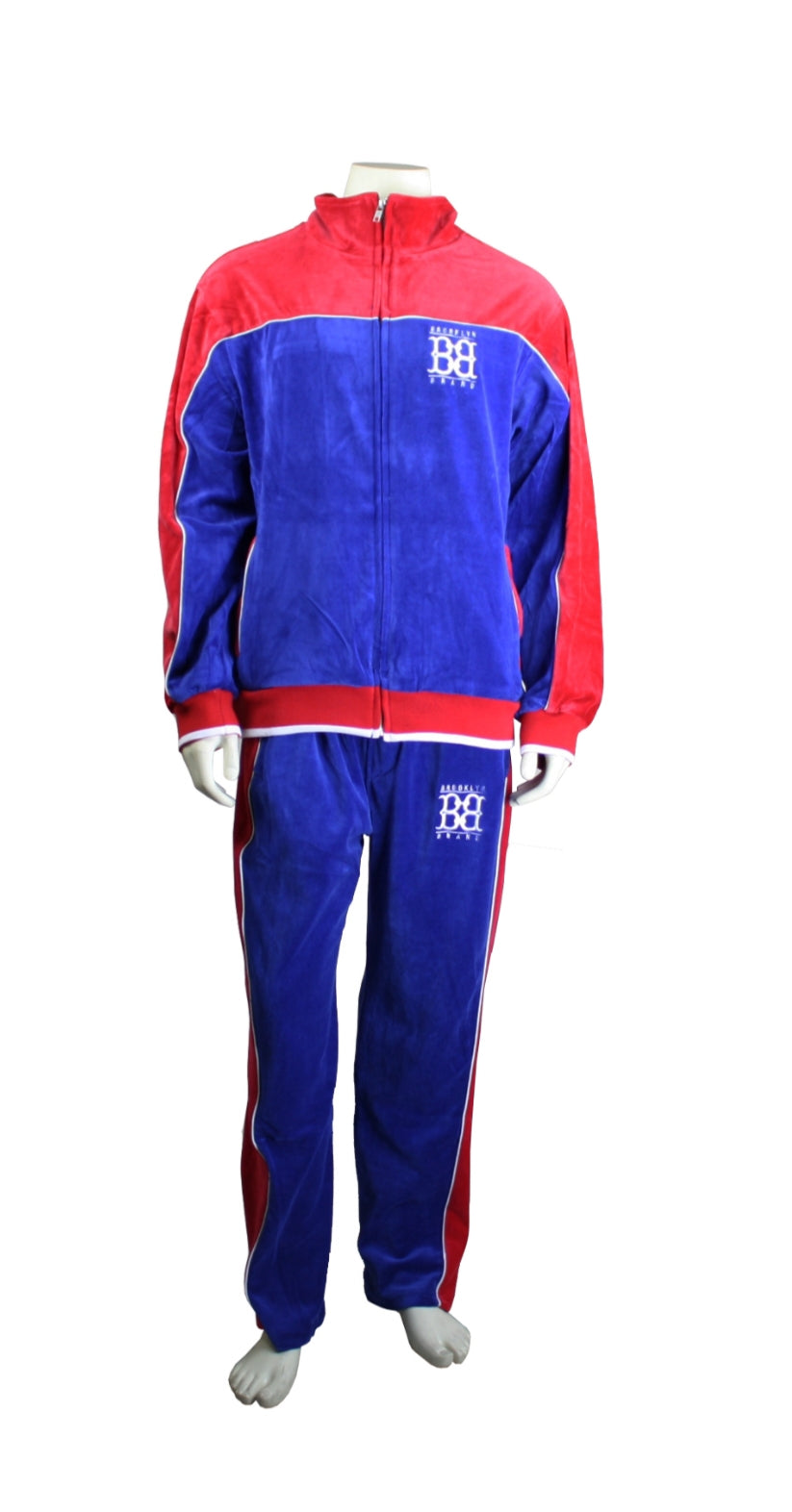 Brooklyn Brand Sweatsuit Velour Zippered Jacket and Pants Pocket